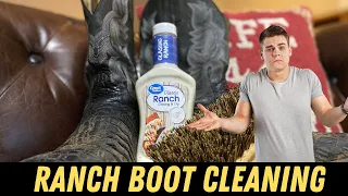 Ranch Cowboy Boot Cleaning || How To Clean Gator Boots || Easy Three Step