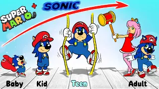 Combine Mario in the style of Sonic Growing Up  | Tide WORLD