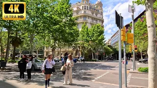 Walking tour of the center of Barcelona.☀️ Walk in Barcelona | Rambla Catalunya & Aribau street [4K]