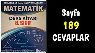 6. Sınıf Matematik Ders Kitabı Sayfa 189 Cevaplar