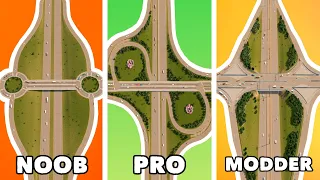 Noob VS Pro VS Modder - Building highway exits in Cities: Skylines