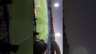 Afición del Getafe al terminar el partido contra el Valencia 1-0