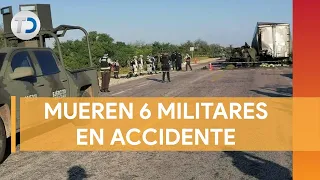 Mueren 6 militares tras choque de unidad de la Sedena en Tamaulipas