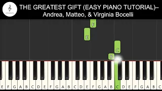 The Greatest Gift (Easy Piano Tutorial) - Andrea, Matteo & Virginia Bocelli