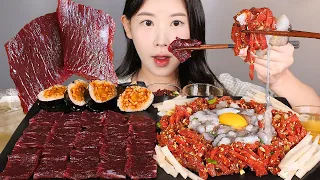 추워지니 생각났어요..🍂 육회탕탕이 뭉티기 먹방 Raw Beef & Raw Octopus [eating show] mukbang korean food