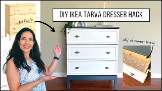 DIY IKEA Hack Tarva Dresser Makeover | DIY Picture Frame Moulding | IKEA Hack 2022 | Yasmin Khani