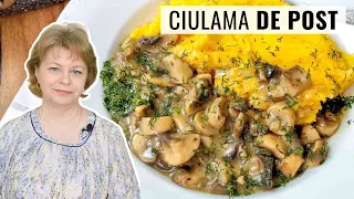 🍄 CIULAMA de POST cu CIUPERCI și mămăliguță 👌 Rețeta de ciulama îngroșată cu făină.