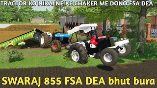 farming simulator 22 Indian mod challenge Hindi sawraj 855 be fas gya aj yr😔