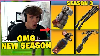 CLIX *FREAKS OUT* After USING All NEW WEAPONS In ITEMS In Fortnite SEASON 3! (Fortnite Moments)