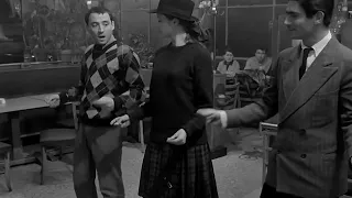 BANDE À PART (1964) de Jean Luc Godard. Arthur, Franz y Odile bailando en sincronizada coreografía.