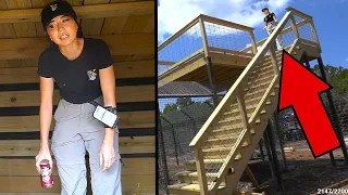 Maya gives a tour of the NEW in-progress wolf enclosure at Alveus