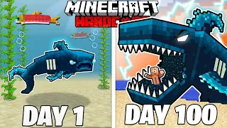 I Survived 100 Days as a WARDEN SHARK in Minecraft Hardcore World... (Hindi)