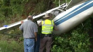 Video: Dashcam video captures small plane crashing into highway