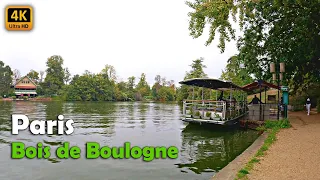 🇫🇷 BOIS DE BOULOGNE, Lac Inférieur, Paris 16th, A Rainy Day Walking Tour [4K/60fps]