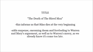 The Death of the Hired Man by Robert Frost | Analysis