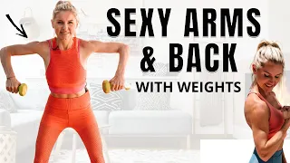 SEXY ARMS & BACK - at home workout with weights (burn back fat)