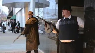 Re-enactment of John Dillinger robbing Warsaw Police Station