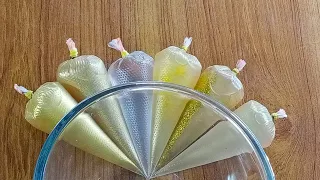 Making Golden Glitter Highlighted Slime With Piping Bags Satisfying Video By Tena Slime