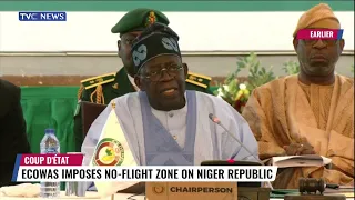 Coup D'ETAT:  ECOWAS Imposes No Flight Zone On Niger Republic