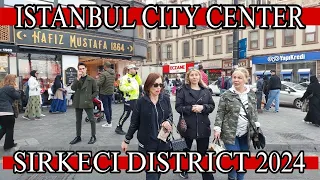 ISTANBUL CITY CENTER SIRKECI DISTRICT IN OLD CITY 4K HUD| WALKING TOUR|28 FEBRUARY 2024