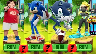 Tag with Ryan vs Sonic Forces Speed Battle vs Subway Surfers World Tour Copenhagen vs Sonic Dash