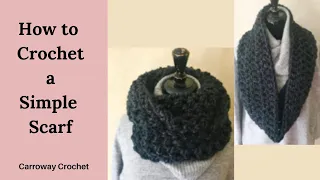 Easy scarf crochet tutorial , how to crochet a scarf, how to crochet an infinity scarf