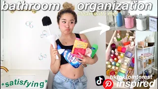 EXTREME BATHROOM ORGANIZATION + CLEANING🫧 *watch this for motivation*