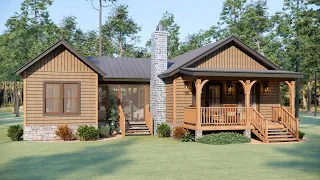 46'x29' (14x9m) Fabulous 3-Bedroom Wood Cabin Design !!!! !!!! It's PERFECT