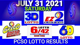 Lotto Result Today July 31, 2021 Saturday 3D EZ2  6/55 Grand 6/42 & 6-Digit