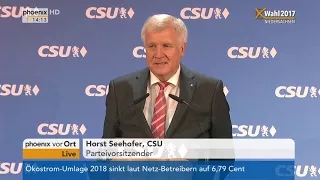 Horst Seehofer zur Landtagswahl in Niedersachsen am 16.10.17