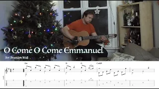 O Come O Come Emmanuel, Intermediate Level Fingerstyle Guitar Arrangement with Tablature