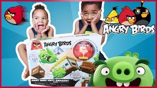 HUGE ANGRY BIRDS VINYL KNOCKOUT PLAYSET FAMILY FUN TOYS FOR KIDS