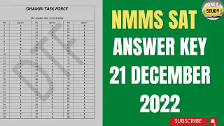 Nmms Sat Answerkey| 21 December 2022| nmms Answer key