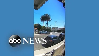 Car crashes into utility pole and street light l ABC News