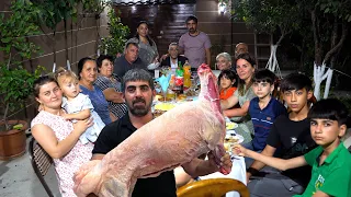 Grandpa's 74th Birthday:  We Baked a Whole Lamb in the Oven Inside with Pilaf