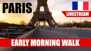 Paris Early Morning Walk From Trocadero to Eiffel Tower & Champ de Mars | Livestream
