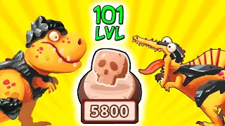 Безумный режим на выживание в DINO BASH прохождение игры динозавры Тирекс Мамонт Спинозавр андроид