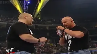 Stone cold vs Stone cold. Y2J call out fake stone cold on smakdown