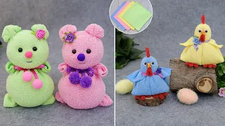 Quick gifts🐻Towel/napkin toys with a surprise inside 🐔🥚