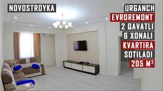 EVROREMONT 6 XONALI  205 m² KVARTIRA SOTILADI / URGANCH