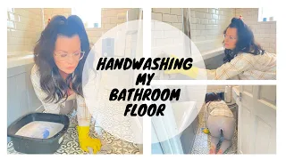 Clean With Me | Hand-wash Bathroom Floor | Kate Berry
