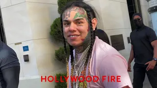 Tekashi 6ix9ine Response To Question About Snitching In LA With Jade & A Army of Body Guards!