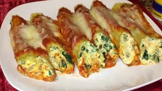 Spinach and Mushroom Manicotti