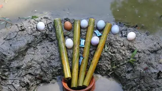 Amazing Fishing with Eggs, Chocolate & Ice cream ~ Naturally Food Fishing ~ Eel Fishing Video.