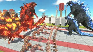 Team FIRE THERMO GODZILLA x Burning Godzilla | Who can defeat ICE GODZILLA 2014 Ice Frostbite? ARBS