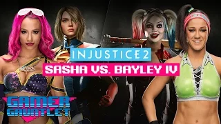 Sasha Banks vs. Bayley IV - INJUSTICE 2: PEPPER & HOT SAUCE CHALLENGE — Gamer Gauntlet