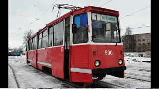Трамвай Витебска.Ушедший в историю трамвайный вагон 71-605А (КТМ-5) #500