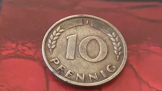 👉 $ 20,000,00 👈 DO YOU HAVE ONE ! Rare and Valuable Error Coin 10 Pfennig Germany 1950 "J"