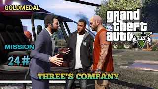 GTA V(Grand theft auto v) mission #24 (Three,s company) 100% Gold medal walkthrough game play