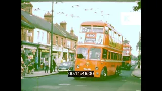 1960s UK, Red Trolleybuses in Reading, 16mm